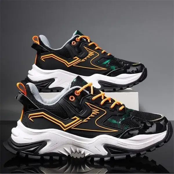 Aabhadesigner Men Spring Autumn Fashion Casual Colorblock Mesh Cloth Breathable Rubber Platform Shoes Sneakers